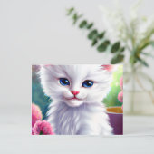 Carte Postale Nice et adorable blanc et Fluffy Kitten (Debout devant)