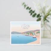 Carte Postale Nice France Côte d'Azur Pastel Travel (Debout devant)