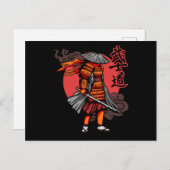 Carte Postale Nice Samurai Retro - Samurai Holding Katana (Devant / Derrière)