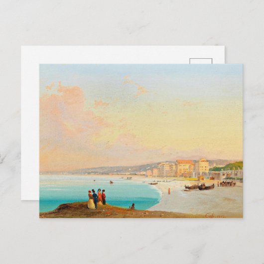 Carte Postale Nice, Vue sur la plage du Quai du Midi, (Devant / Derrière)