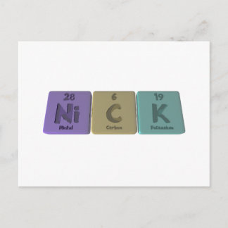 Carte Postale Nick comme Nickel Carbon Potassium