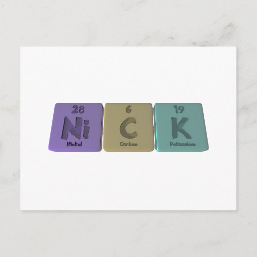 Carte Postale Nick comme Nickel Carbon Potassium (Devant)