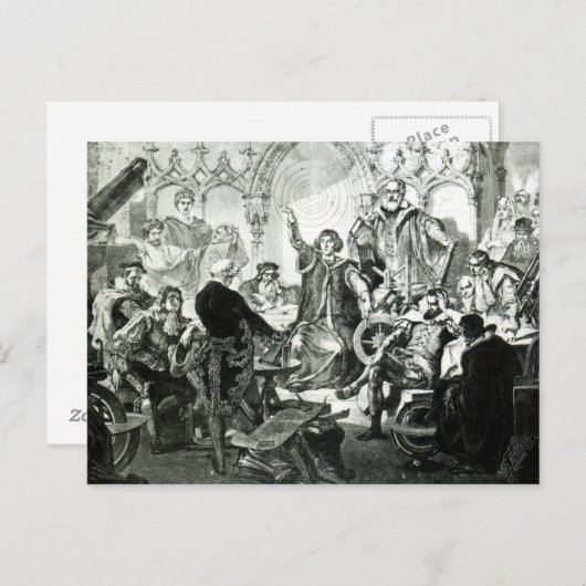 Carte Postale Nicolaus Copernicus expliquant sa théorie (Devant / Derrière)
