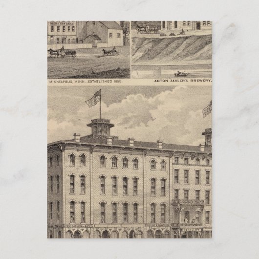 Carte Postale Nicollet House, Orth's Brewery, Minnesota (Devant)