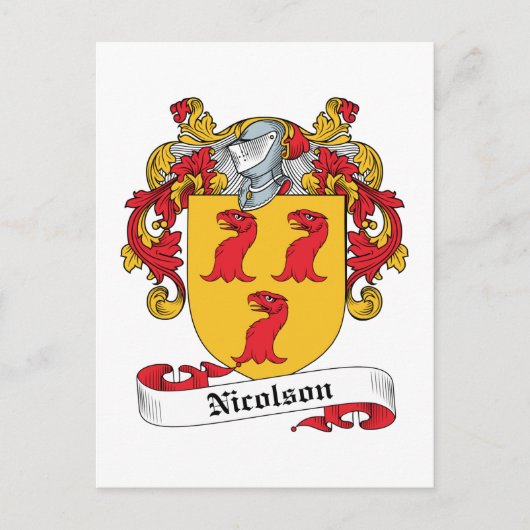 Carte Postale Nicolson Family Crest (Devant)
