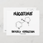 Carte Postale Nicotine (Molécule Chimique) Addiction Mortelle (Devant / Derrière)