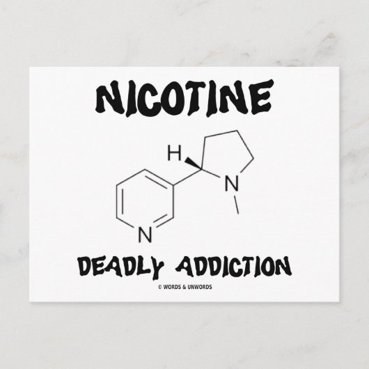 Carte Postale Nicotine (Molécule Chimique) Addiction Mortelle (Devant)