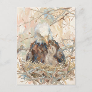 Carte Postale Nid d'oiseau à l'aquarelle douce Nature