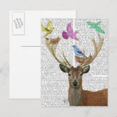 Carte Postale Nids des cerfs et des oiseaux Pastel Shades (Devant / Derrière)