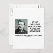 Carte Postale Nietzsche Ce Qui Ne Me Détruit Pas Rend Plus Forte (Devant / Derrière)