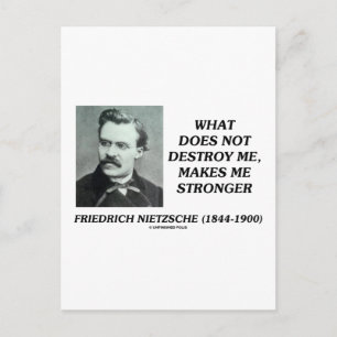 Carte Postale Nietzsche Ce Qui Ne Me Détruit Pas Rend Plus Forte