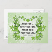 Carte Postale Nietzsche Citation Aimez votre destin ... (Devant / Derrière)