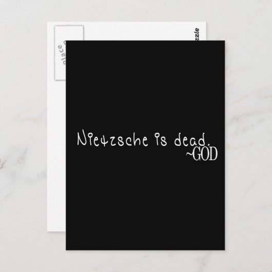 CARTE POSTALE NIETZSCHE EST MORT - DIEU (Devant / Derrière)