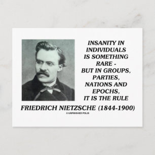 Carte Postale Nietzsche Insanity Rare Dans Les Individus Citer