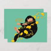 Carte Postale Niffler Flottant Avec Or (Devant / Derrière)