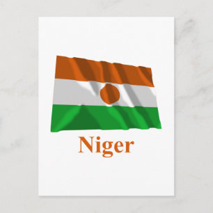 Carte Postale Niger Drapeau avec nom