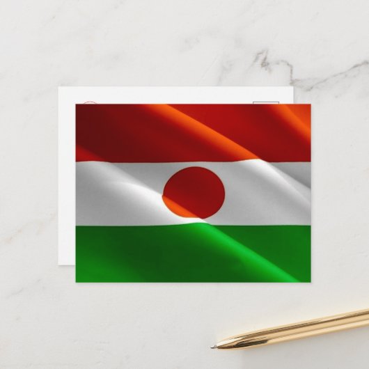 Carte Postale Niger - Drapeau d'agitation - (Devant/Arrière en situation)