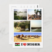 Carte Postale Niger - Drapeau qui flotte - (Devant / Derrière)