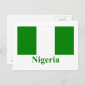 Carte Postale Nigeria Drapeau avec nom (Devant / Derrière)