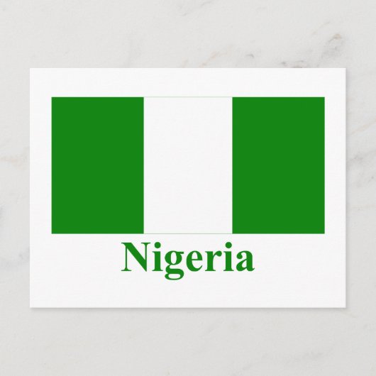 Carte Postale Nigeria Drapeau avec nom (Devant)