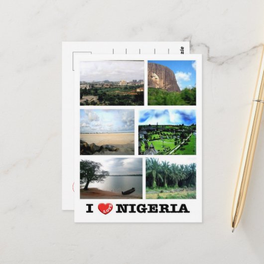 Carte Postale Nigeria - I Love - (Devant/Arrière en situation)