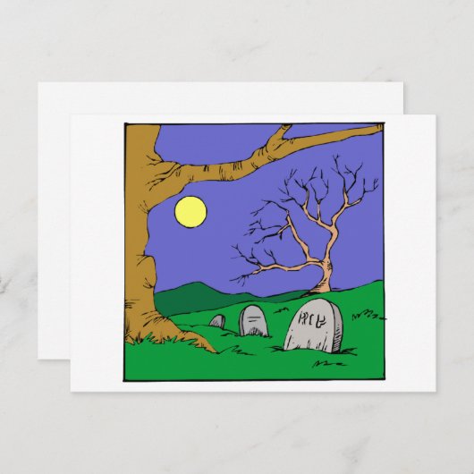 Carte Postale Night Graveyard (Devant / Derrière)