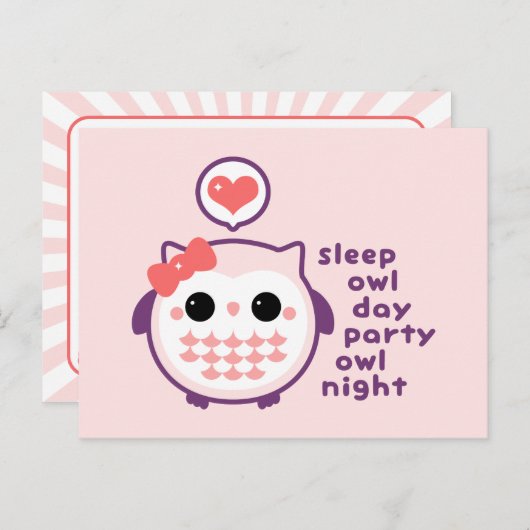 Carte Postale Night Owl (Devant / Derrière)