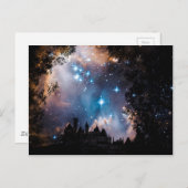 Carte Postale Night Sky Stars Tree Castle (Devant / Derrière)