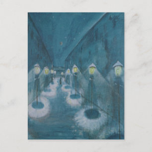 Carte Postale Night Street (Street By Night) (1922) Walter Grama