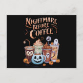 Carte Postale Nightmare avant café Citrouille épice Halloween (Devant)