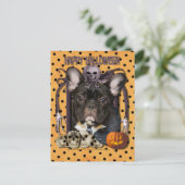 Carte Postale Nightmare d'Halloween - French Bulldog - Turquoise (Debout devant)