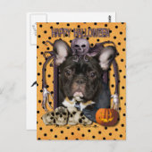 Carte Postale Nightmare d'Halloween - French Bulldog - Turquoise (Devant / Derrière)