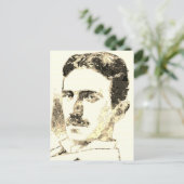 Carte Postale Nikola Tesla Dessin À Sepia (Debout devant)
