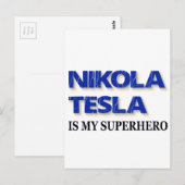 Carte Postale Nikola Tesla est mon super-héros (Devant / Derrière)