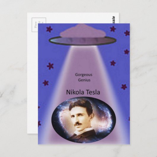 Carte Postale Nikola Tesla Genius (Devant / Derrière)