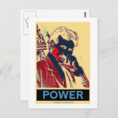 Carte Postale Nikola Tesla Power (Poster semblable à Obama) (Devant / Derrière)