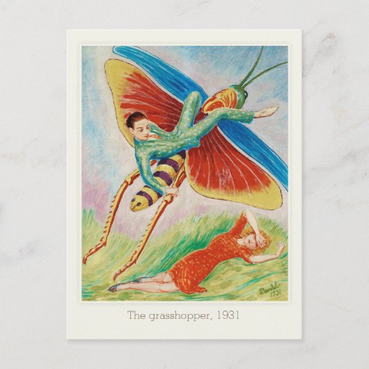 Carte Postale Nils von Dardel Grasshopper Gräshoppan 1931 (Devant)