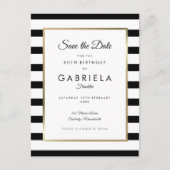 Carte Postale N'importe quel âge Anniversaire Classic Stripe Enr (Devant)