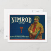 Carte Postale Nimrod Lemon LabelSan Fernando, CA (Devant / Derrière)