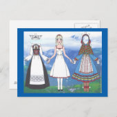 Carte Postale Nina of Norway Paper Doll (Devant / Derrière)
