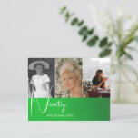 Carte Postale Ninetieth 90th Birthday Photo Collage Vert<br><div class="desc">Une élégante 4 photo 90th Birthday invitation sur un arrière - plan vert. Supprimez le mot surprise si cela n'est pas nécessaire. Les images sont facilement remplacées par vos propres images personnelles. Modifiez les informations pour votre propre invitation d'anniversaire personnalisée. L'âge peut aussi être changé à n'importe quel âge, pas...</div>