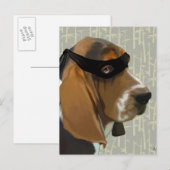 Carte Postale Ninja Basset Hound Dog (Devant / Derrière)