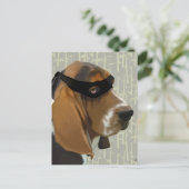 Carte Postale Ninja Basset Hound Dog (Debout devant)