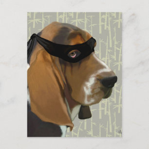 Carte Postale Ninja Basset Hound Dog