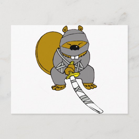 Carte Postale Ninja Beaver (Devant)