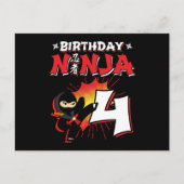 Carte Postale Ninja de bande dessinée de 4 ans 4e anniversaire (Devant)