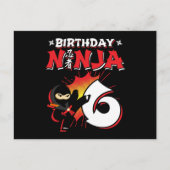 Carte Postale Ninja de bande dessinée de 6 ans pour 6ème anniver (Devant)