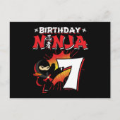 Carte Postale Ninja de bande dessinée de 7 ans pour 7ème anniver (Devant)