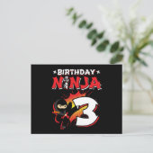 Carte Postale Ninja de style BD 3 ans pour 3e anniversaire (Debout devant)