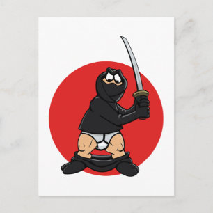 Carte postale Ninja du mauvais jour